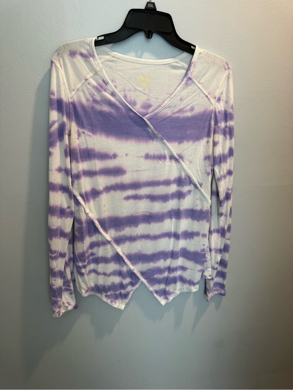 Tie-Dye Lavender & White Long Sleeve Women's Top size Med